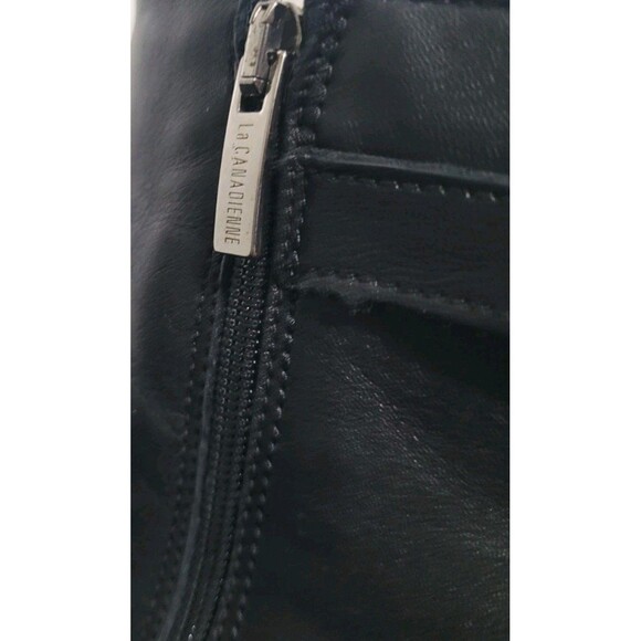 La Canadienne Black Leather Zip Up Ankle Boots Sz 8.5M 37013 Side Buckle - Picture 8 of 13